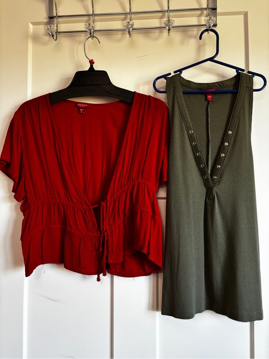 Guess Tops - Guess Red Short-Sleeve Tie-Front Top